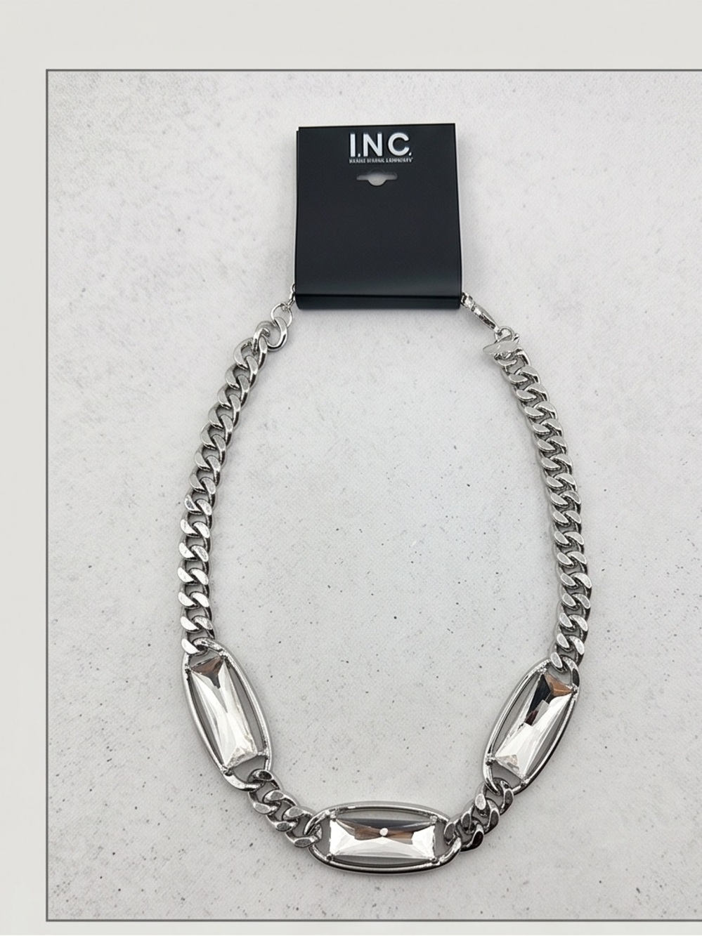 I.N.C. International Concepts Curb Chain Statement Necklace Unisex New!
